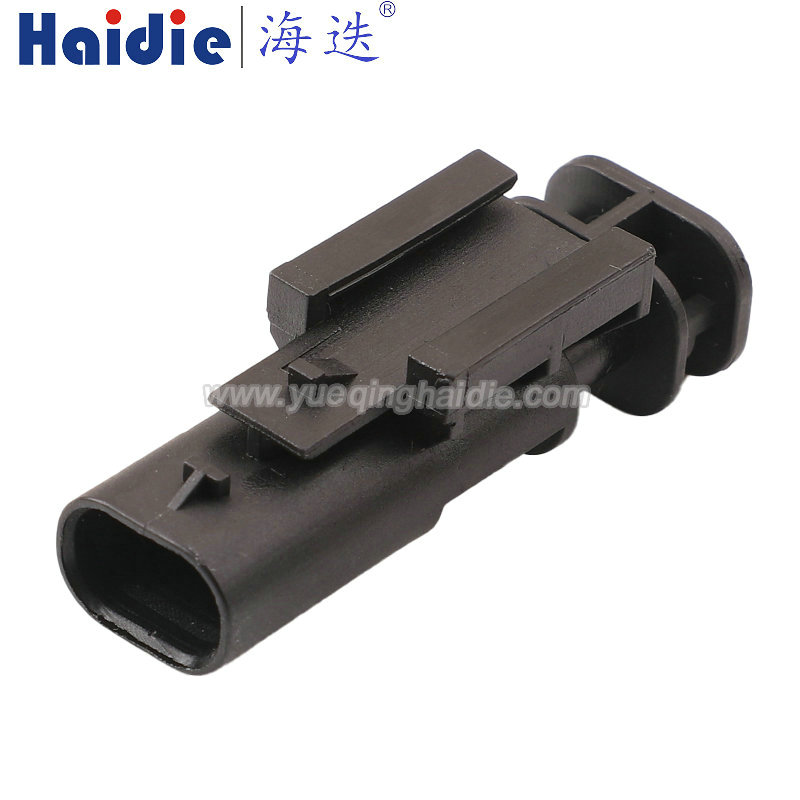 2-1703498-1/2-1703499-1, 2pin, male, waterproof, black, Automotive Wire Harness Connector