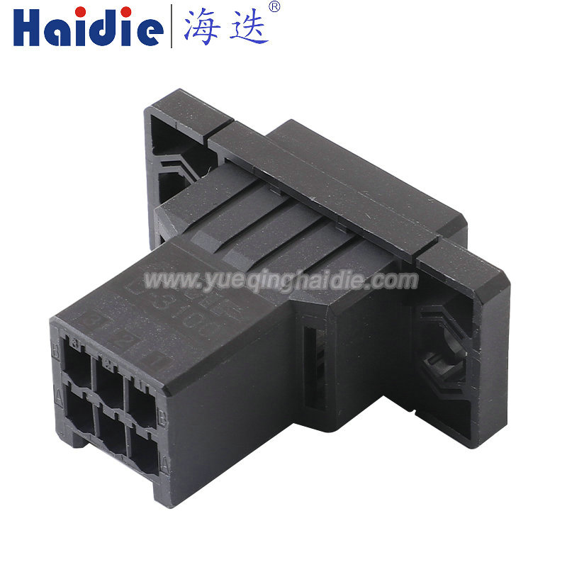 178803-3 Haidie 6 Pin Copper Male Automotive Wire Harness Connector Plastic Housing Plug with Matching Terminals