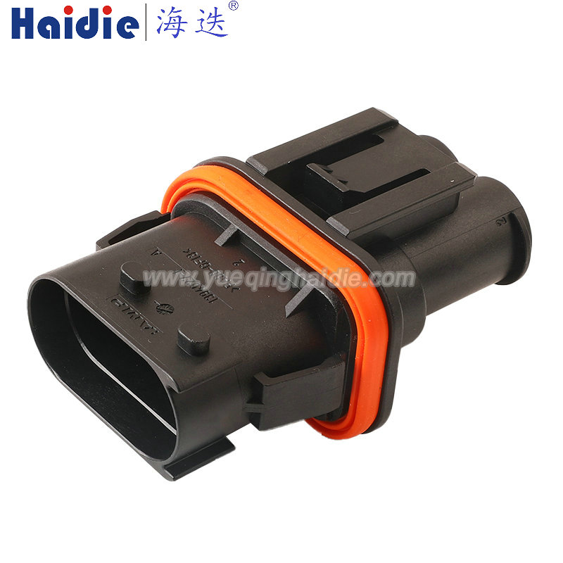 1394026-1 Haidie 2 Pin Male composite waterproof Automotive Wire Harness Connector Plastic Housing Plug with Matching Terminals